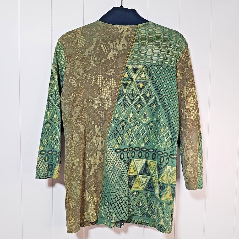 Vanilla Sugar Y2K Mixed Media Lace Floral Ikat Zip Up Jacket Large Fairy Grunge - Picture 10 of 16